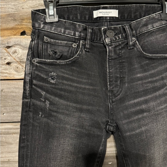 Moussy Vintage Lenwood Skinny Leg Jeans-Color Black- Mid-Rise-4 Pockets-… - Picture 5 of 10